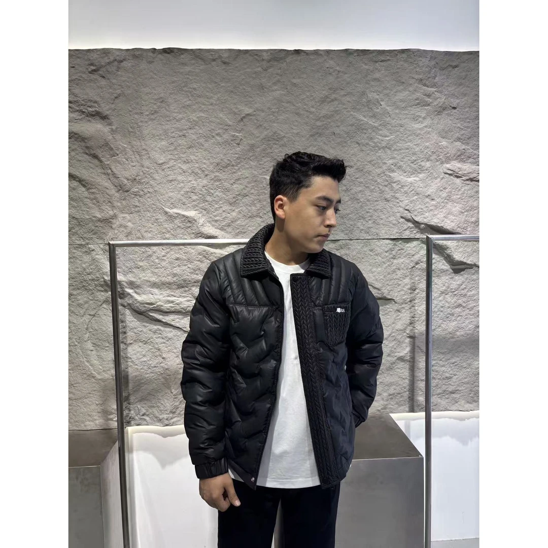 轻薄款衬衫式羽绒服男士秋冬季2025新款翻领短款保暖夹克外套潮牌