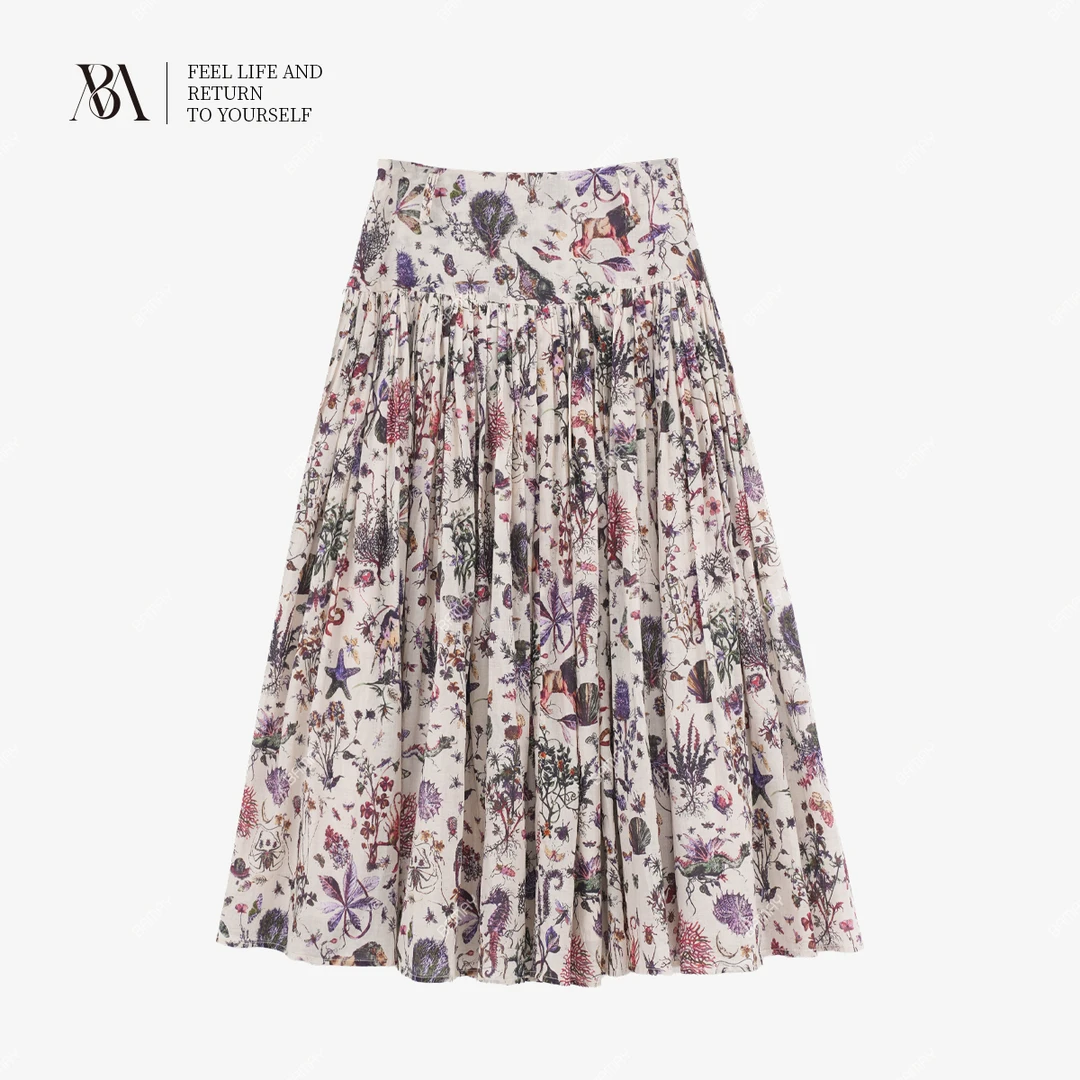 【BAMAY】碎花设计感显瘦高腰时尚休闲百搭女士半身裙BM252BQ10QM