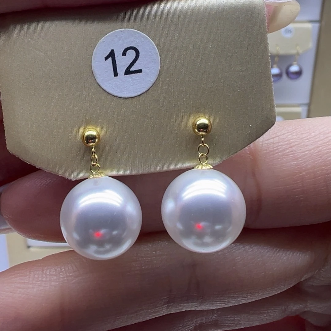 耳饰18K金镶嵌淡水珍珠
