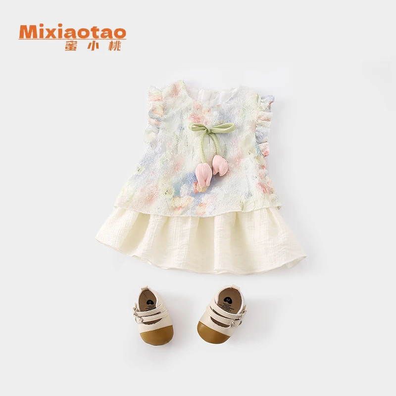 夏款花影哈衣裙子幼儿夏季哈衣宝宝婴儿儿童衣服碎花女宝