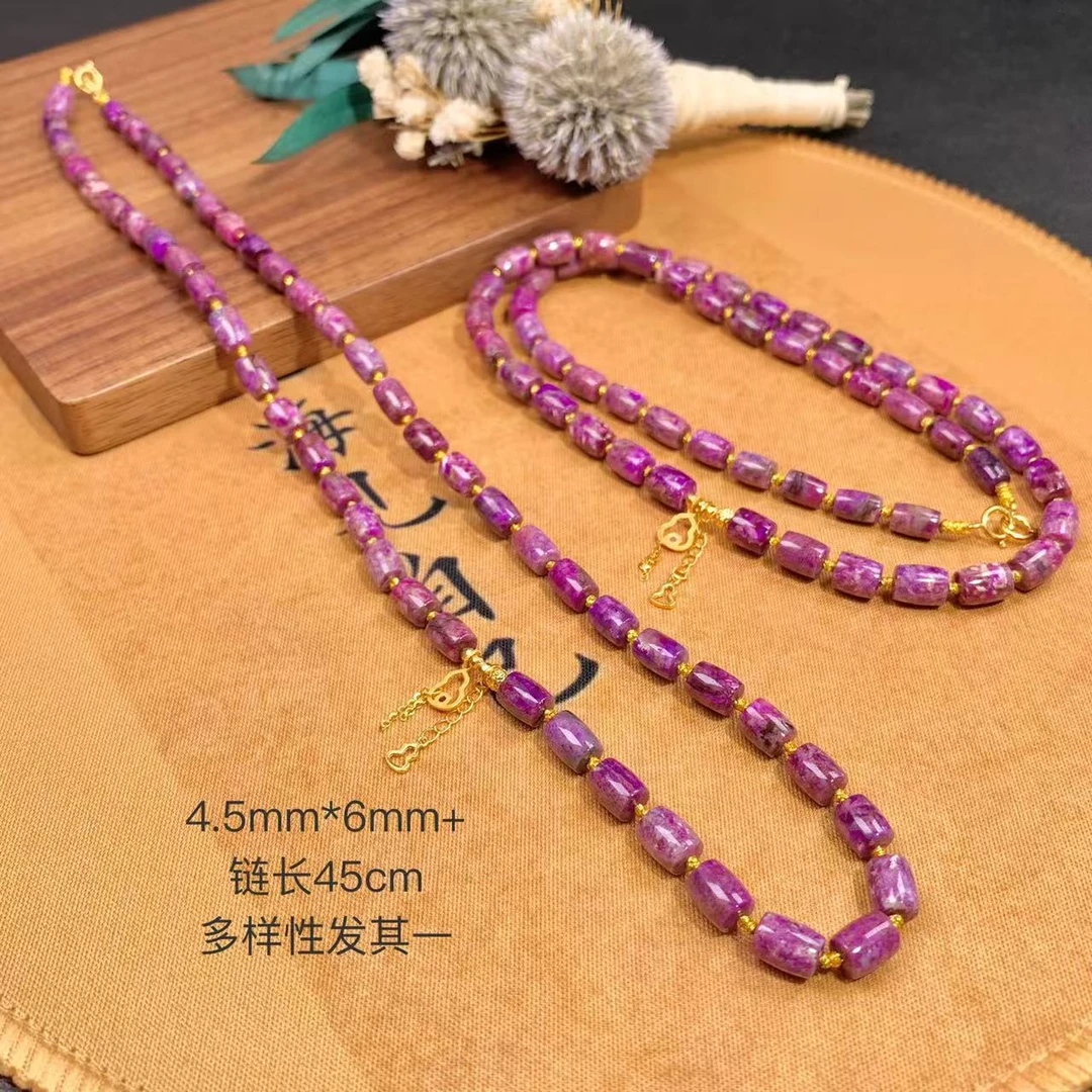 羡之丨18K金镶舒俱来樱花红项链4.5*6mm+/多样性发其一/K01077