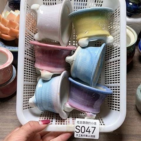 紫砂花盆047瑕疵品口径6厘米，我