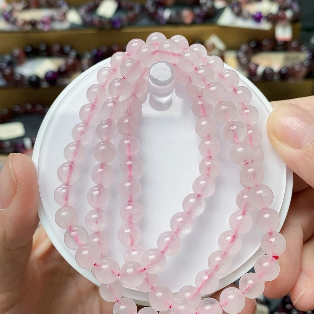 未镶嵌手链水晶粉啊赛多圈6+