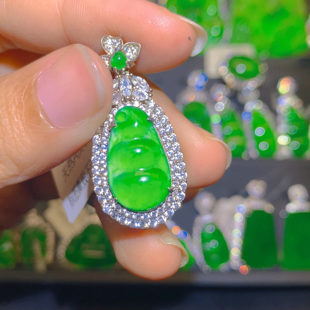 翡翠银S925镶嵌颈饰