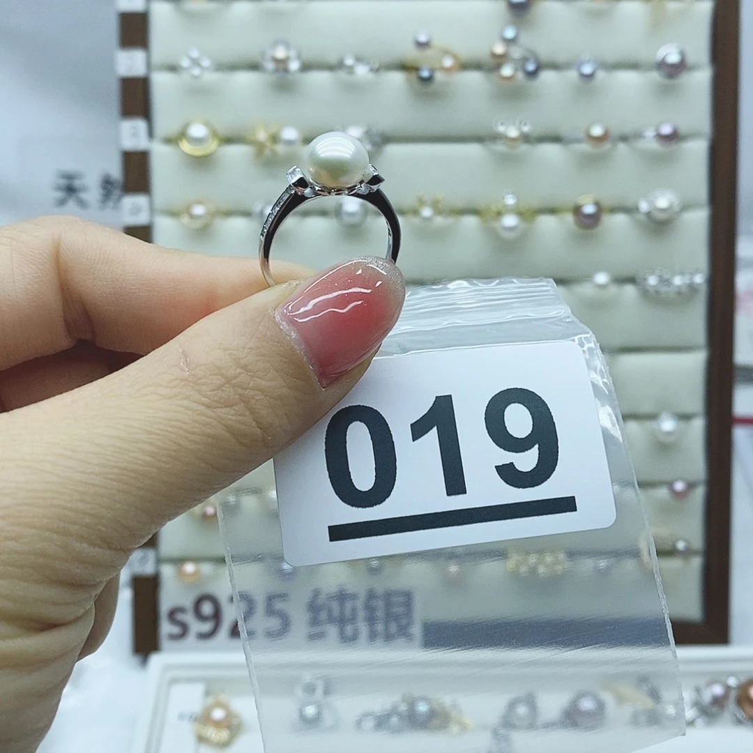 淡水珍珠戒指银S925镶嵌C***h019