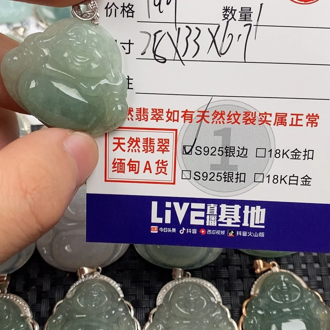翡翠银S925镶嵌颈饰