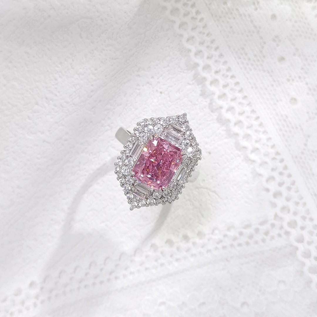 铜合金合成锆石戒指 TT5ZSS-33862 戒指时尚轻奢气质小众冰花切