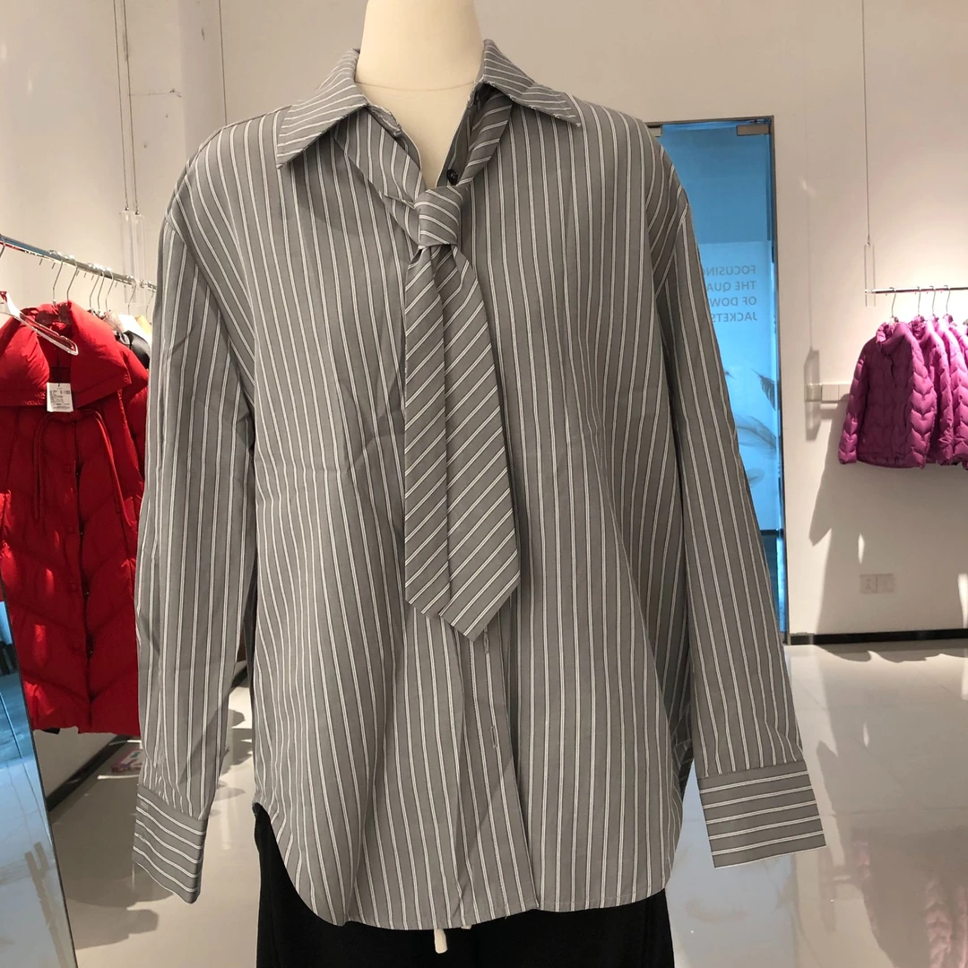 【专柜福利】休闲女长袖条纹衬衫67311