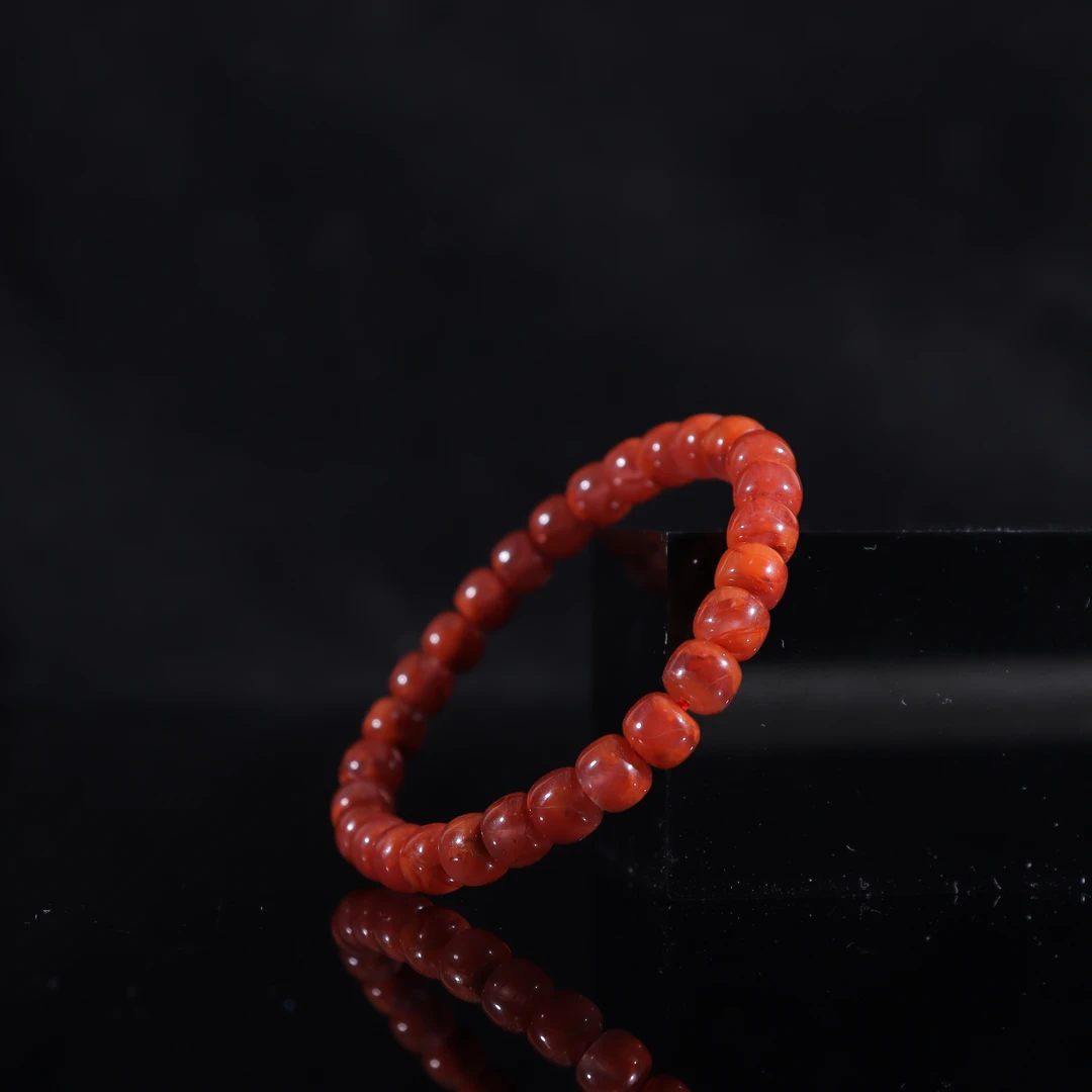 原矿南红牛血红火焰老型手串7mm（多样性发货，拍一发一）