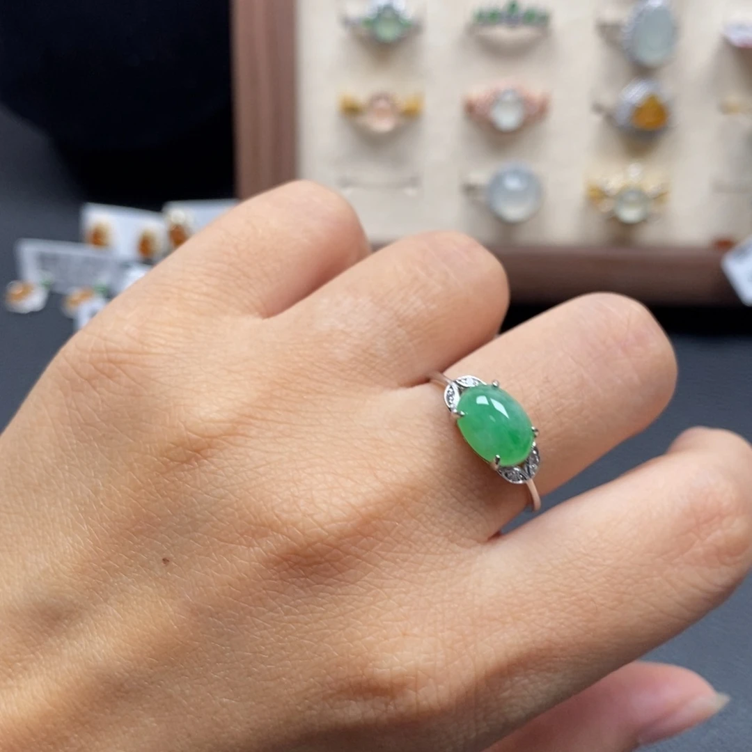 翡翠银S925镶嵌戒指