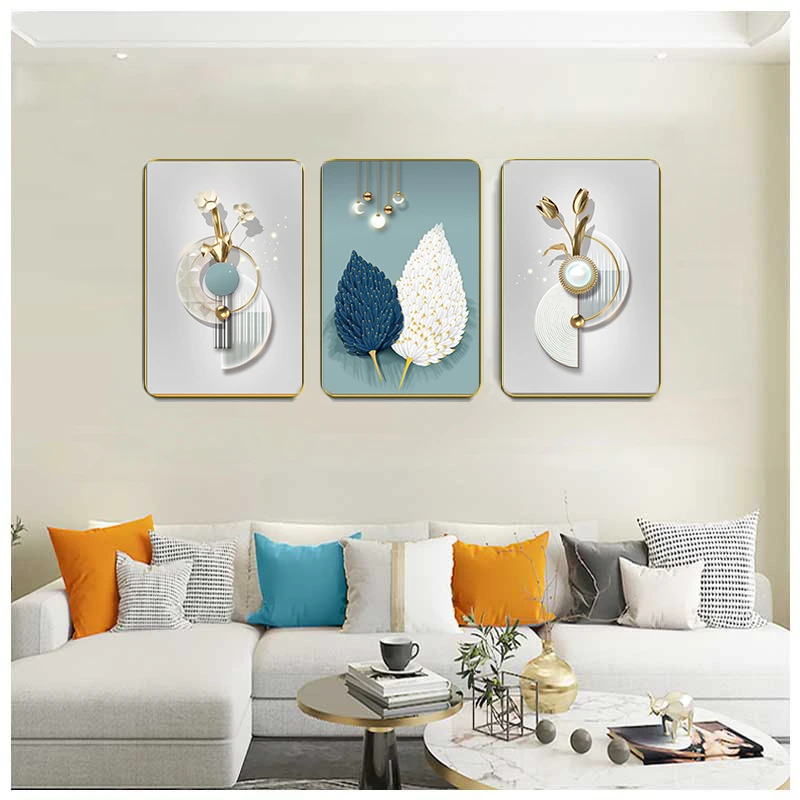 022465时尚家居客厅新款沙发背景墙现代轻奢高级客厅背景墙挂画