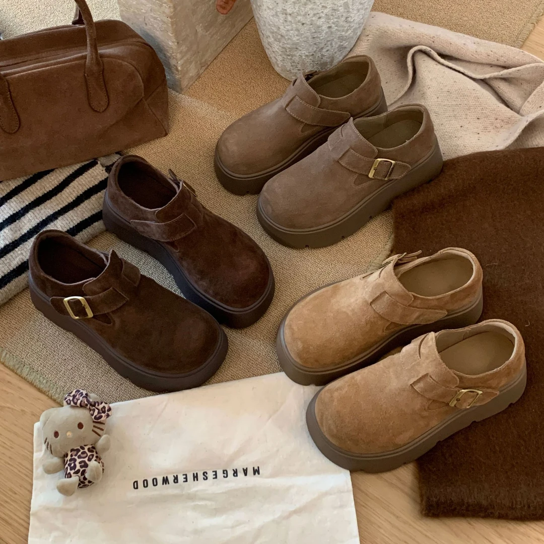 加厚软底保暖爆款小皮鞋厚底&鞋女款加绒乐福鞋子女一脚蹬单鞋