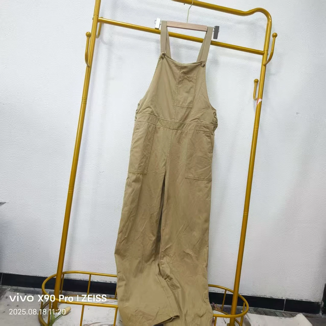 唯琳剪标  7仓F2-16-2019款  100棉水洗卡色背带连体裤