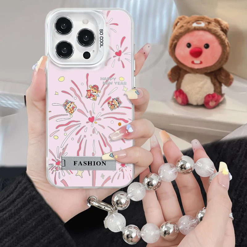 烟花金蛇适用苹果16Pro华为mate70/OPPO/小米/vivo彩银新年手机壳