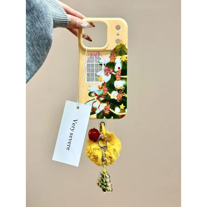 闪粉窗台圣诞树星星男孩挂件适用苹果17promax手机壳15iphone16