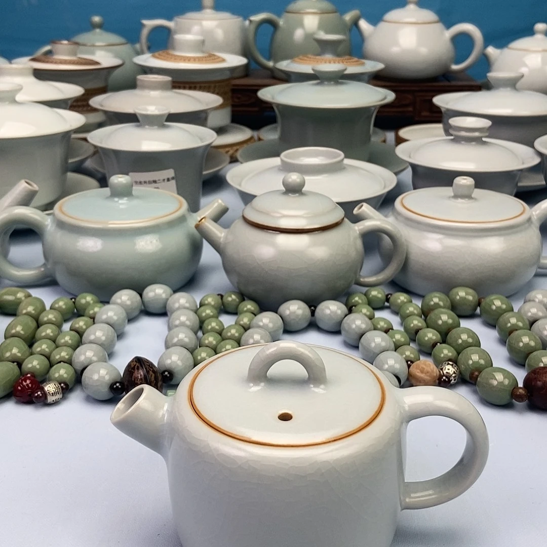 杯微瑕仿古月白炮嘴壶原矿原釉原产地