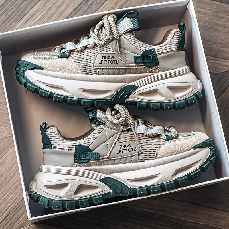 男鞋秋冬款潮牌男鞋2025冬季新款厚底增高老爹鞋男士潮流运动鞋子