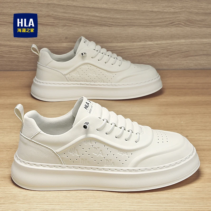 HLA/海澜之家2025冬季新款潮流百搭时尚韩版低帮男士休闲板鞋D136