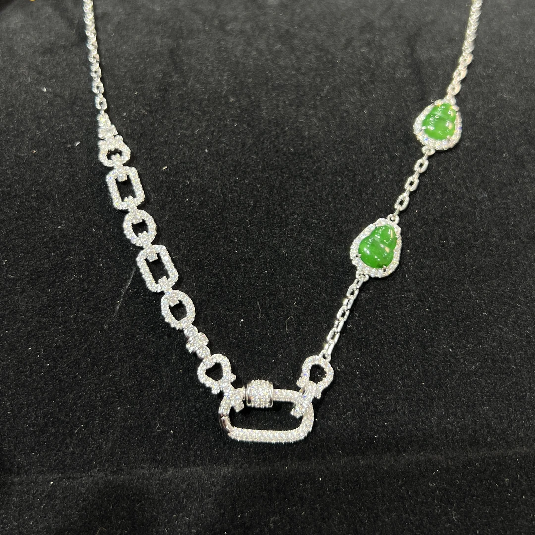 【金旭上成】天然翡翠A货满绿葫芦项链 多样性发一件