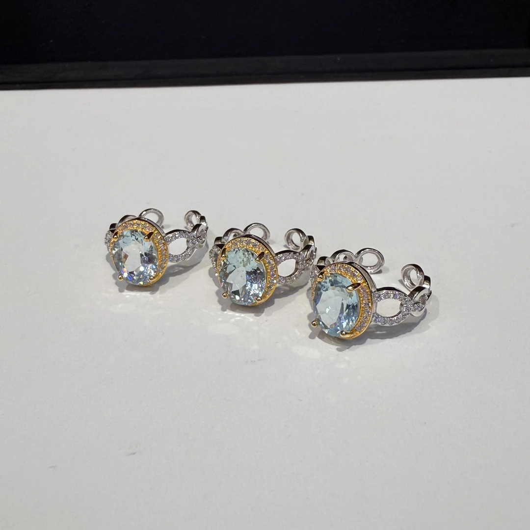 【小宝晶选】天然海蓝宝戒指 多样性发一件 146XBGY