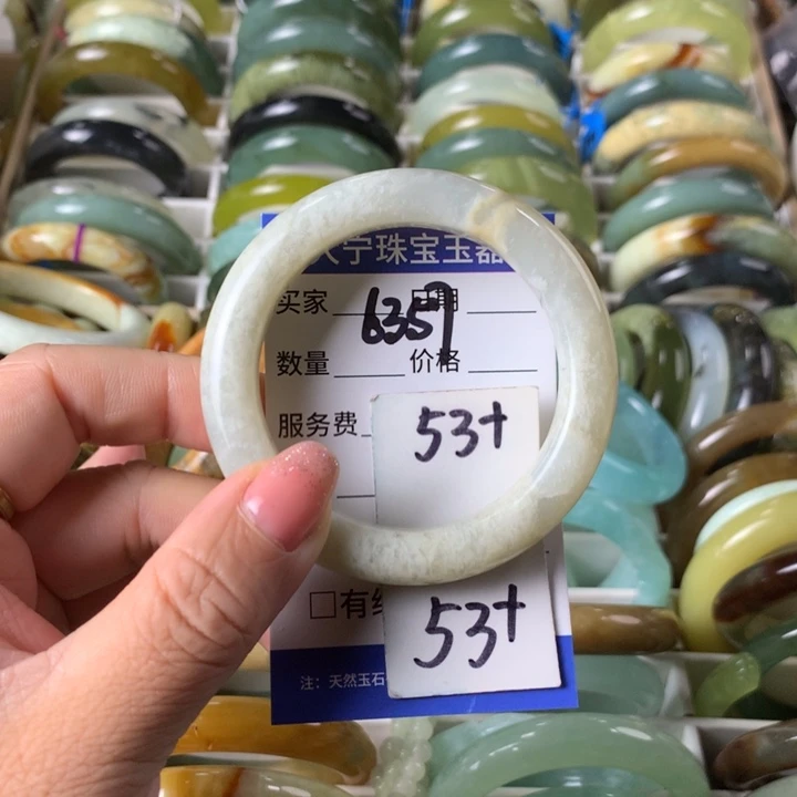 未镶嵌蛇纹石玉手镯6357