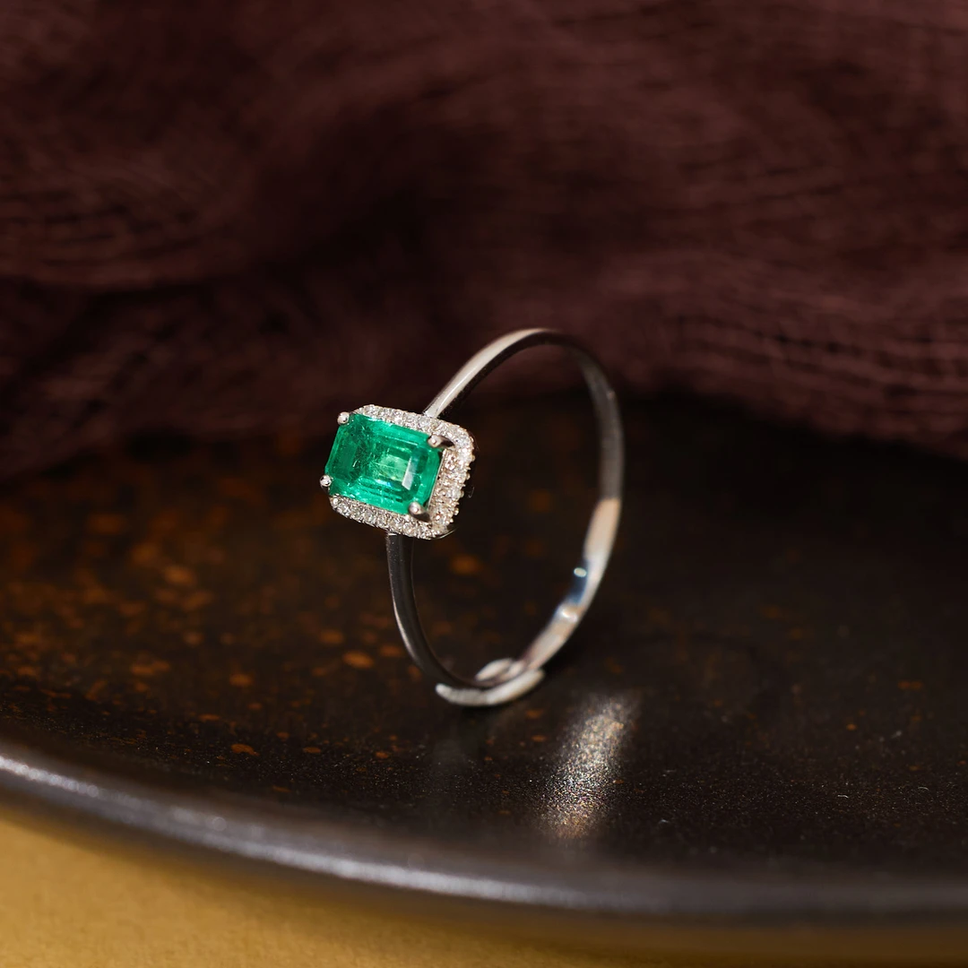 【歪歪】池畔*祖母绿戒指*18K金镶嵌U8124