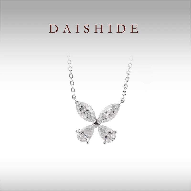 链子925银 DAISHIDE通体厚镀【蝶恋花语】异形蝴蝶项链气质轻奢