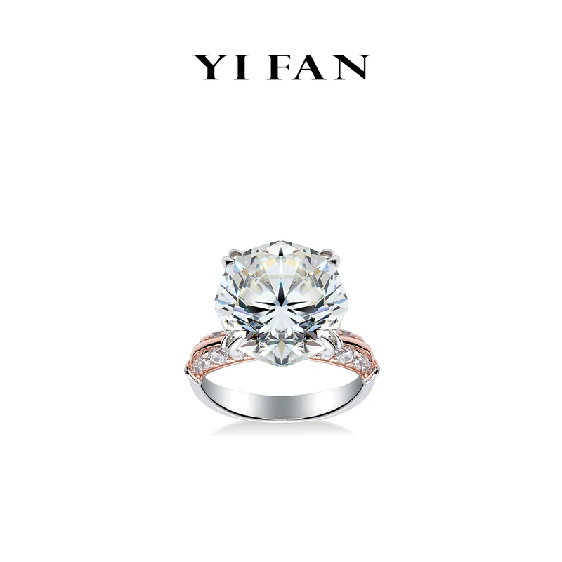 925银合成锆石戒指 1356-轻奢时尚结婚经典气质白圆方形八爪戒指