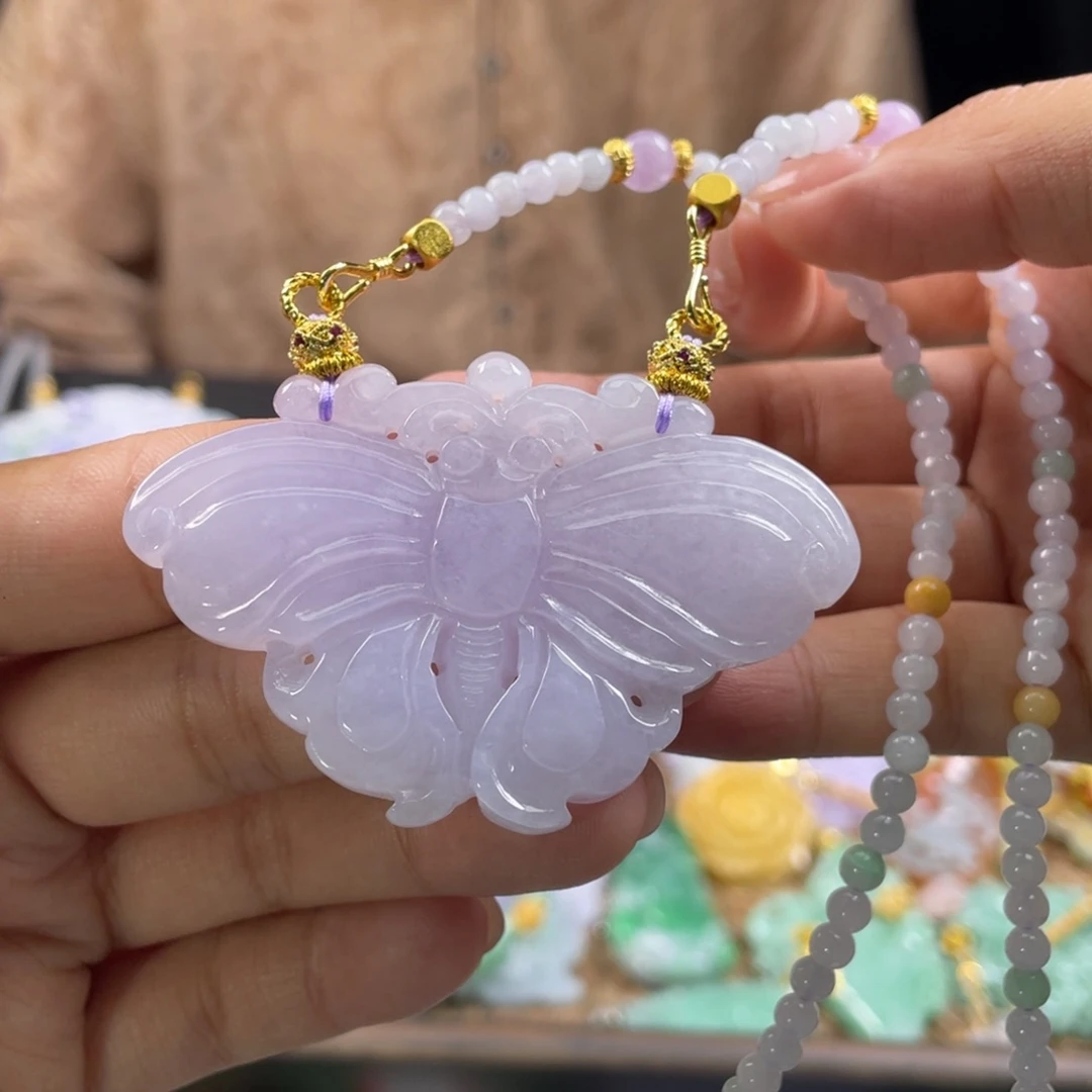 翡翠未镶嵌颈饰代编织