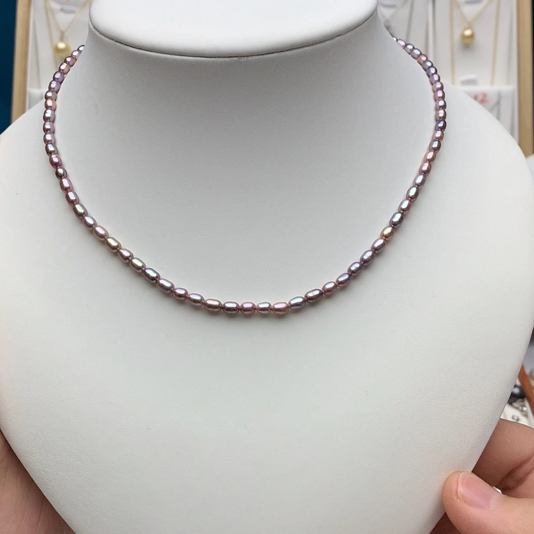 颈饰银S925镶嵌淡水珍珠