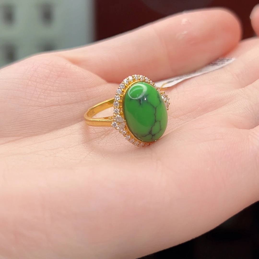 18K金镶嵌绿松石珠宝奇石