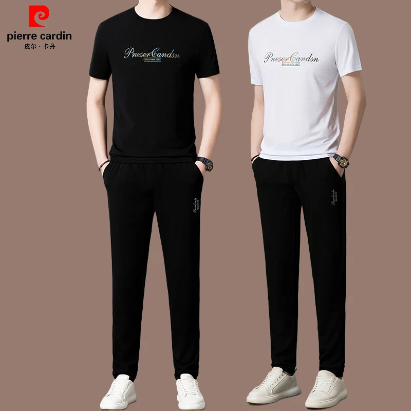 【皮尔卡丹】夏装休闲运动套装男免烫韩版中腰透气短袖夏季潮流男装