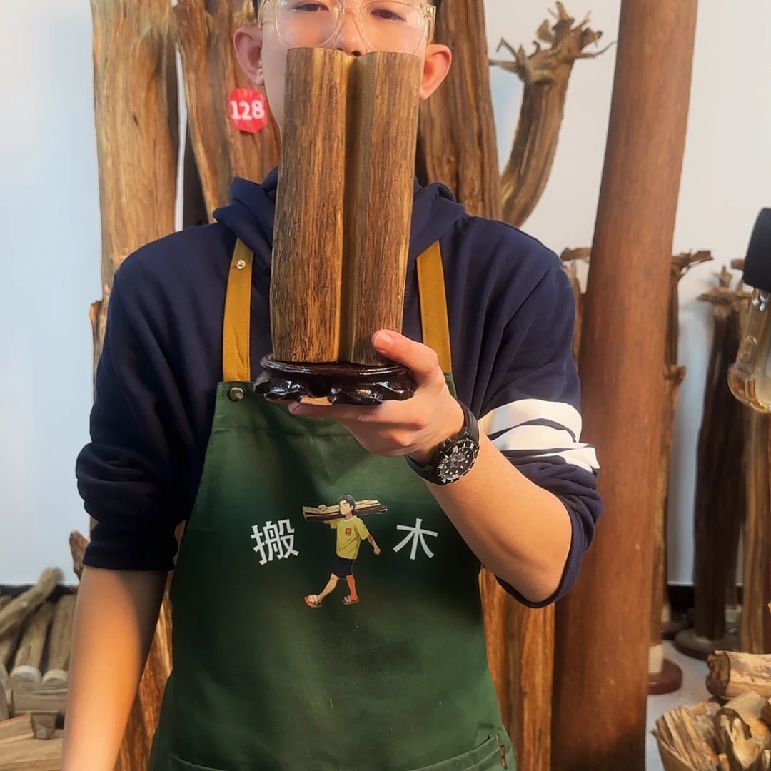 沉香摆件天然沉香原木摆件➕底座