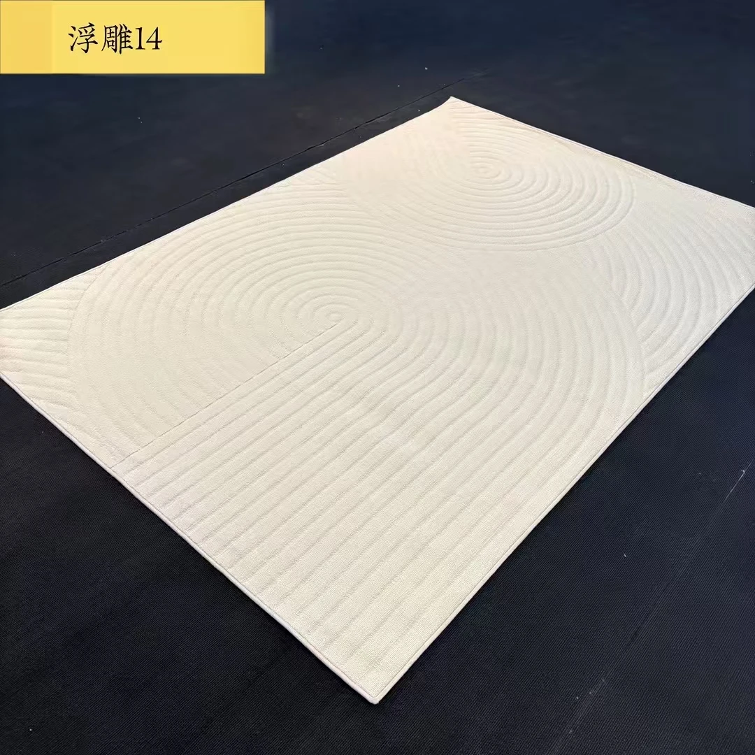高端威尔顿机织地毯波浪家用浮雕防水硅藻丝地毯客厅卧室