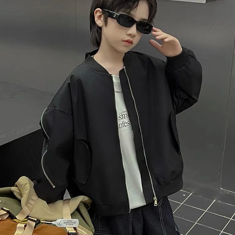 男童外套春秋款2025新款儿童秋装棒球服中大童男孩帅气夹克炸街潮
