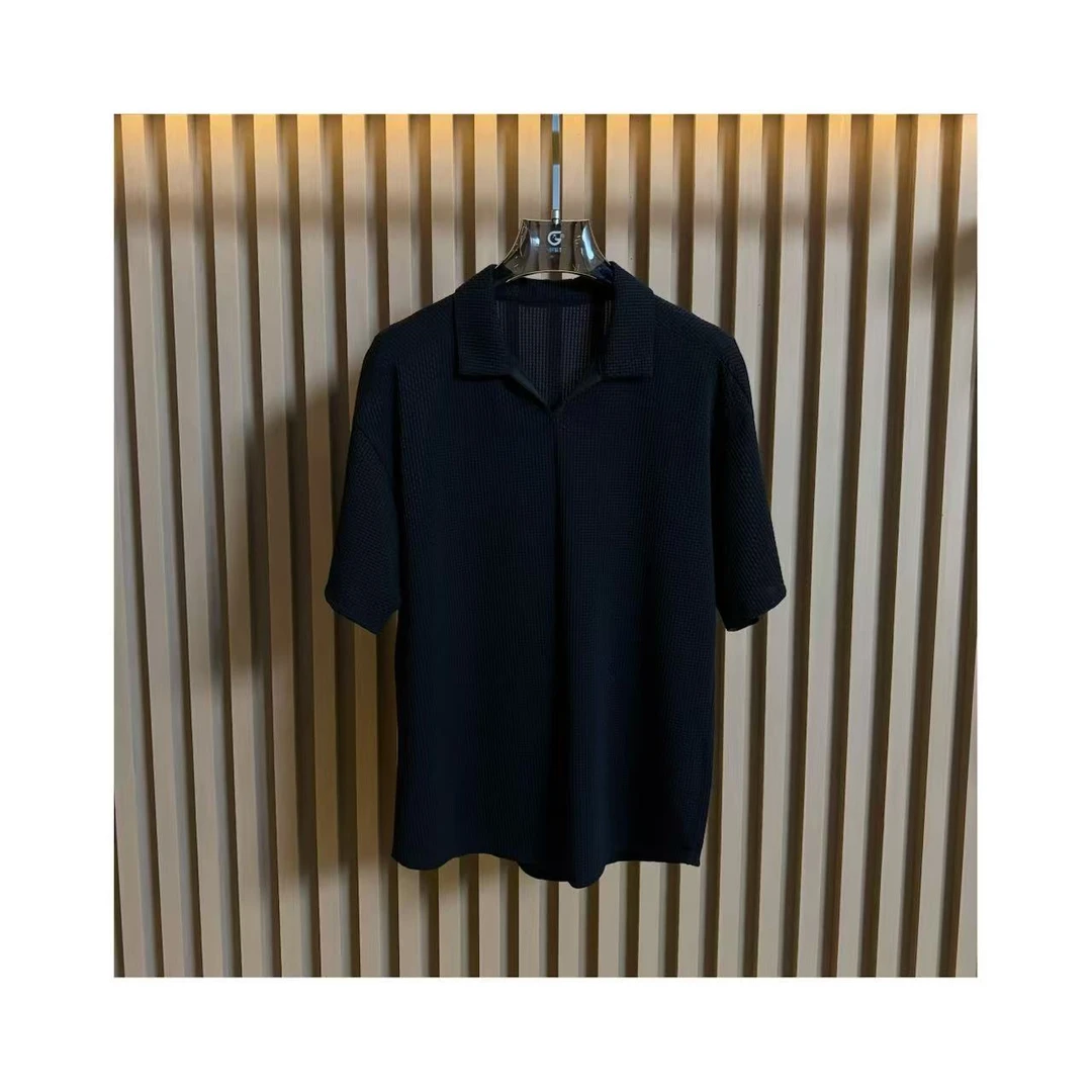 25SS时尚针织翻领高级黑冰凉透气POLO衫（九专属）