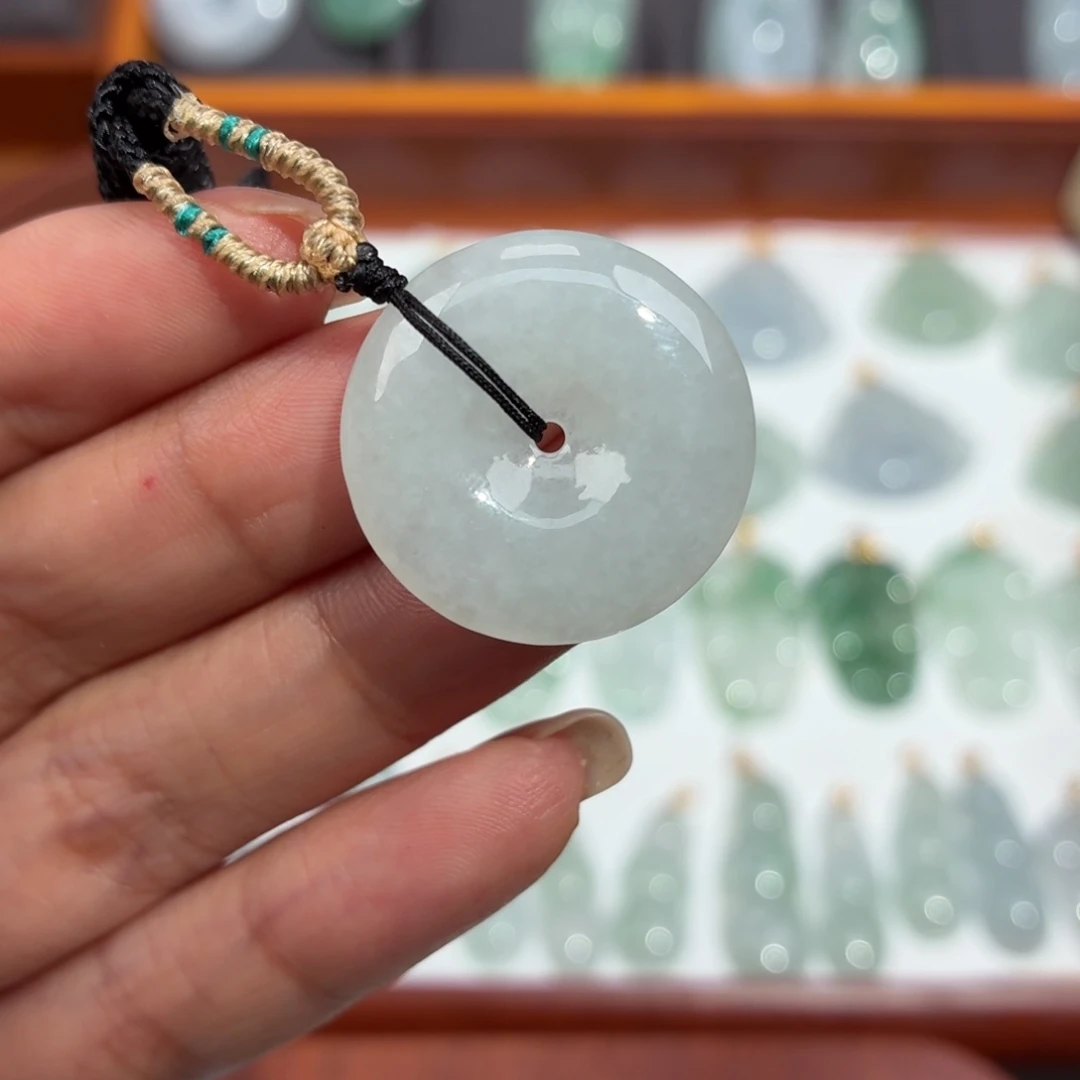 翡翠未镶嵌颈饰平安扣吊坠卡22
