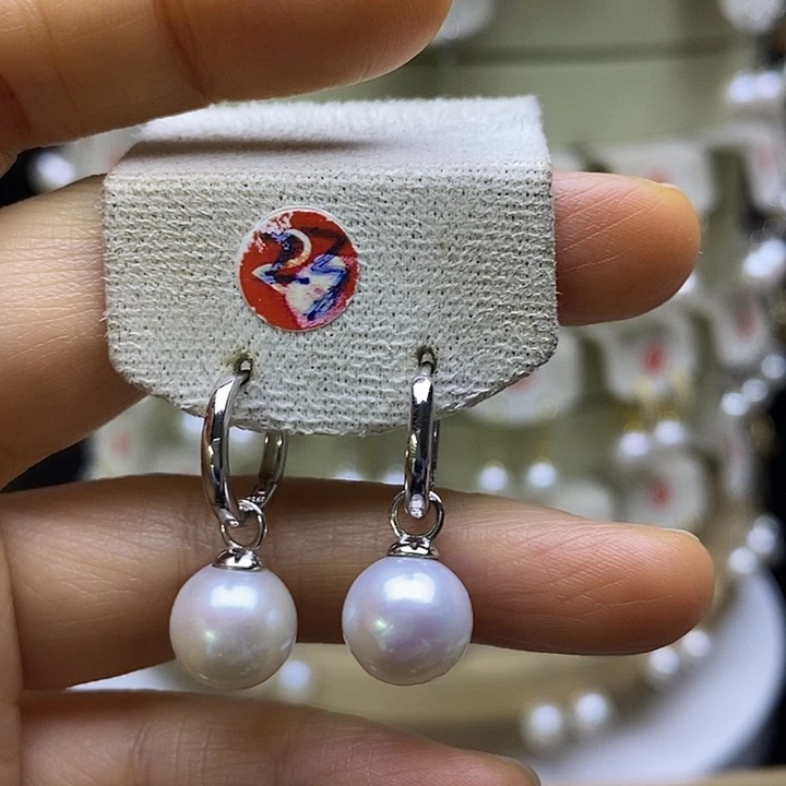 淡水珍珠耳饰银S925镶嵌