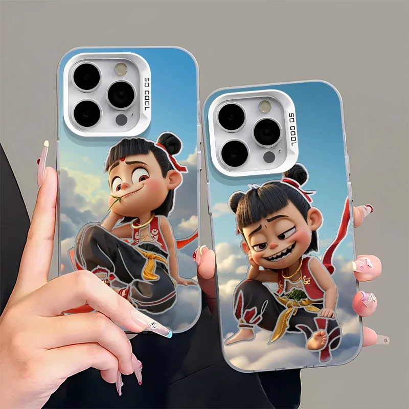 趣味傲娇小哪吒适用苹果16/15手机壳华为P70vivo小米14情侣13oppo
