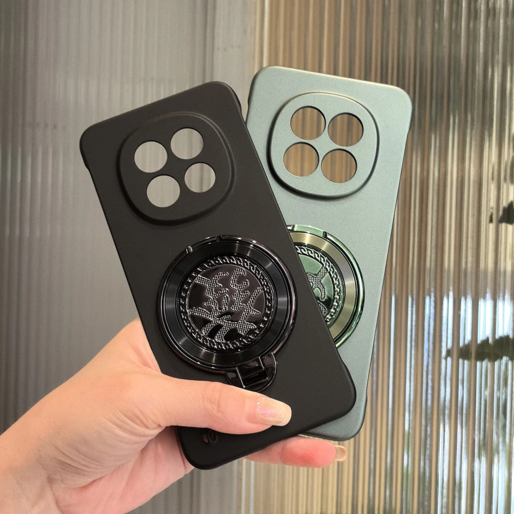 金属漆发财旋转解压支架无边框适用苹果vivo华为oppo荣耀手机壳