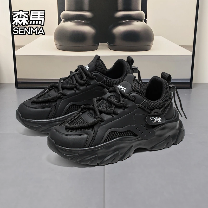 森马运动老爹鞋男款秋季新款黑武士男鞋休闲百搭厚底增高个性潮鞋