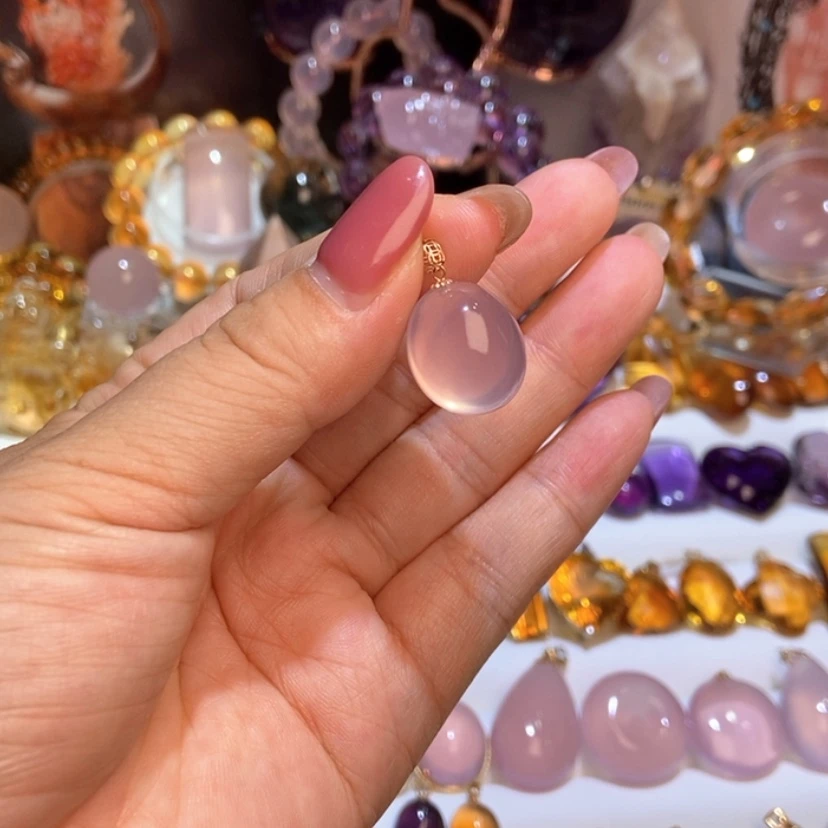 【闪购商品】18K金镶嵌颈饰水晶天然水晶吊坠