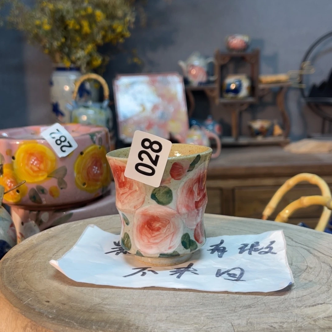 杯素浅陶瓷手工手绘