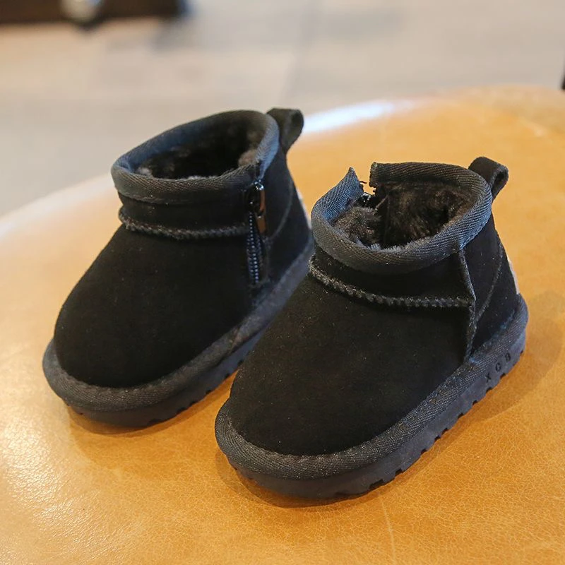 雪地靴婴儿学步鞋加绒加厚棉靴冬季保暖防滑软底男女宝宝短筒棉鞋