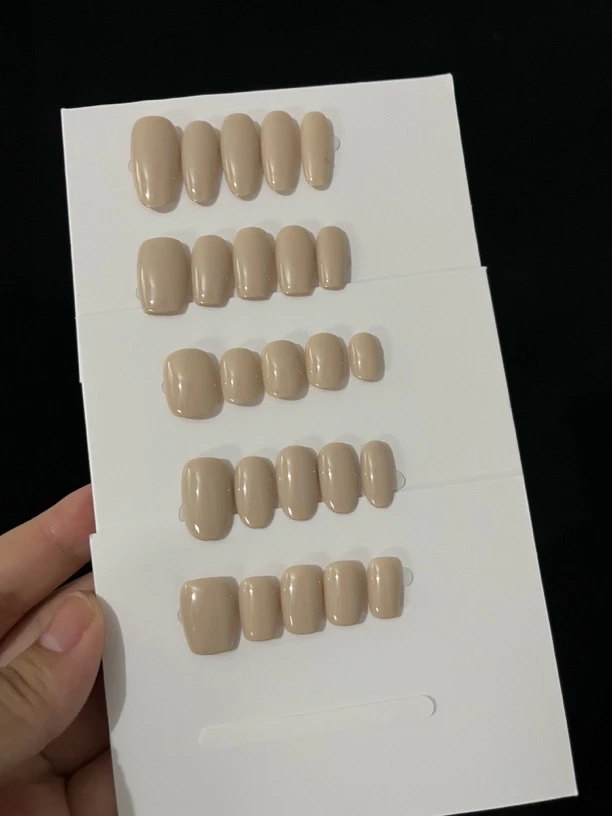 夏季百搭纯手工蓝绿色中长款穿戴甲显白高级感美甲贴片