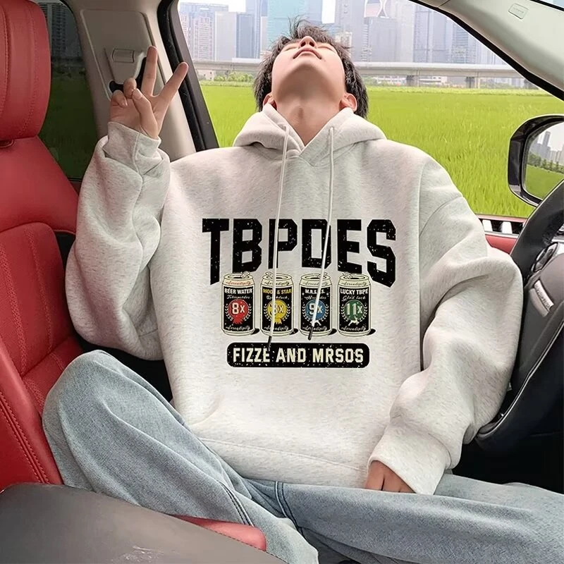 卫衣男连帽秋冬季ins港风宽松潮牌字母印花百搭网红户外休闲男装