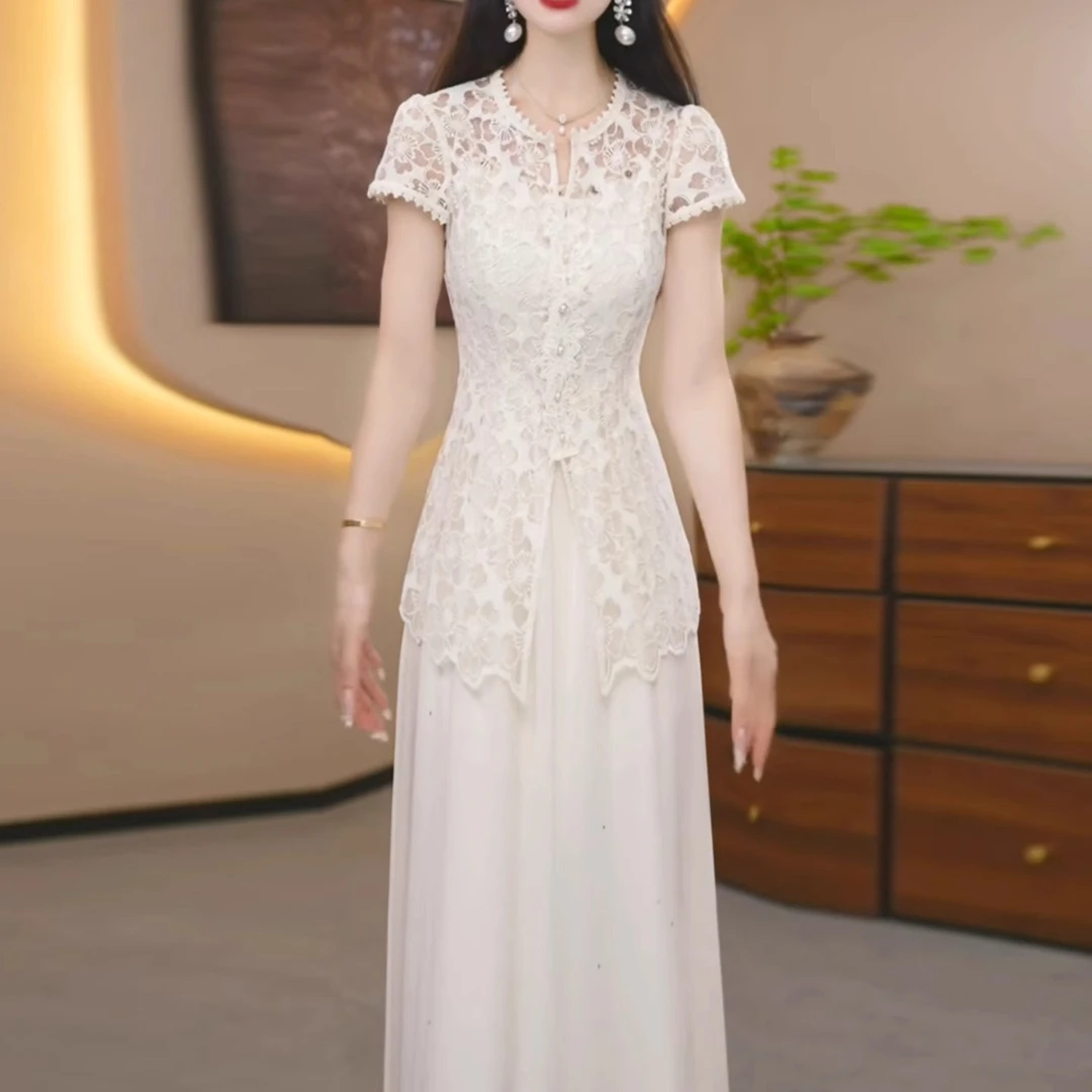 梦莎姿连衣裙套装2025新款女夏季十三行流行爆款气质高级感两件套