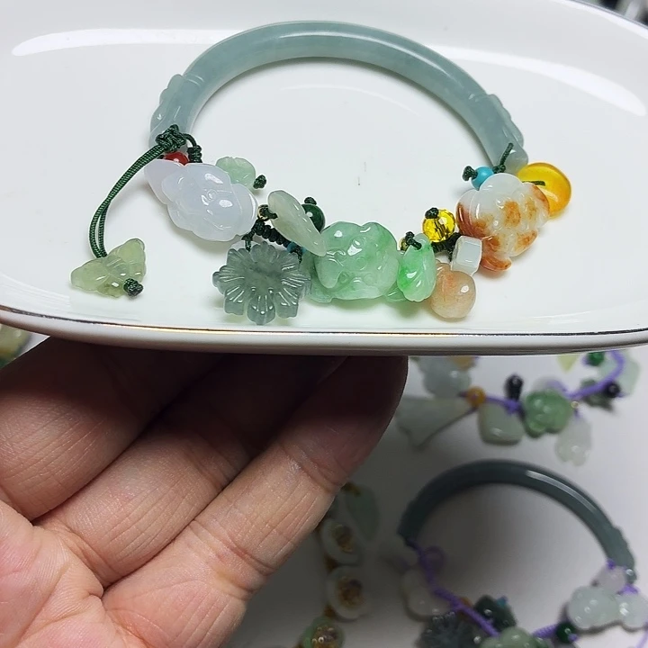 手链翡翠未镶嵌15-16手围