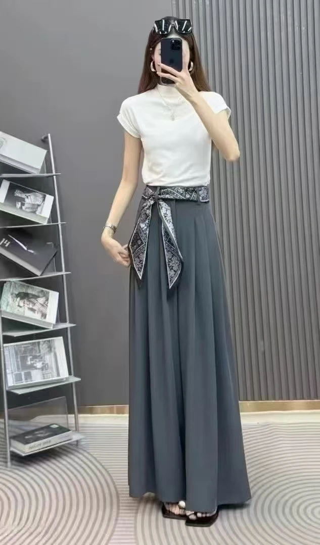 （201-400）2025年爆款时尚高腰气质显瘦直筒裤裙裤阔腿裤