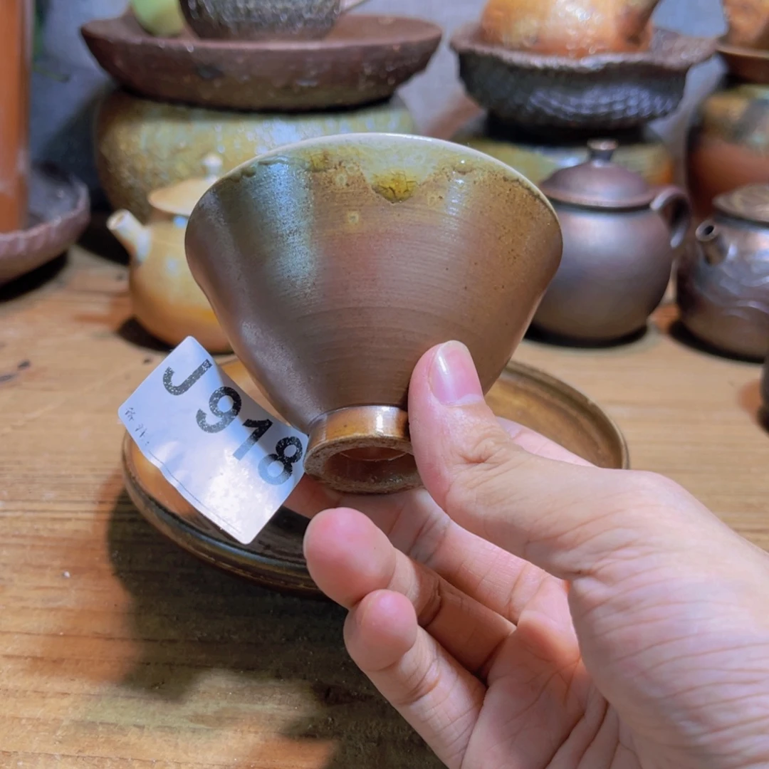 纯手工制作工艺（柴烧）裸烧纯手工制作柴烧杯918